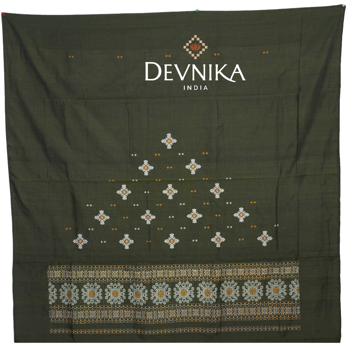 Olive Green Bomkai Dress Set
