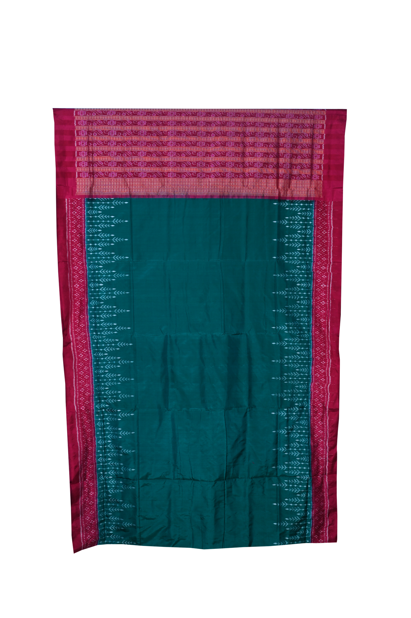 Teal Green  Bandha Sambalapuri Silk Saree | Odisha Handloom GI Tagged | Devnika