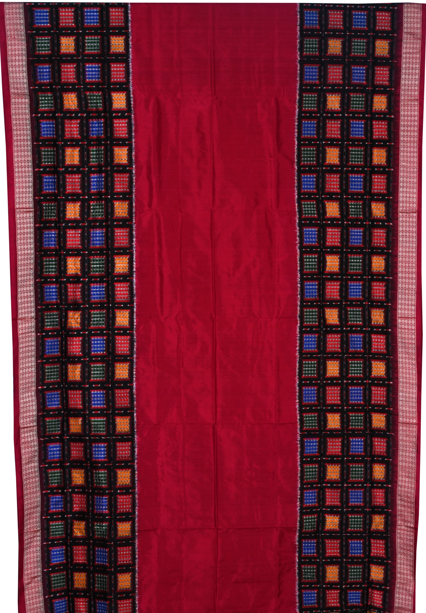 Deep Magenta Aswini Border Pata Saree | Odisha Handloom GI Tagged | Devnika