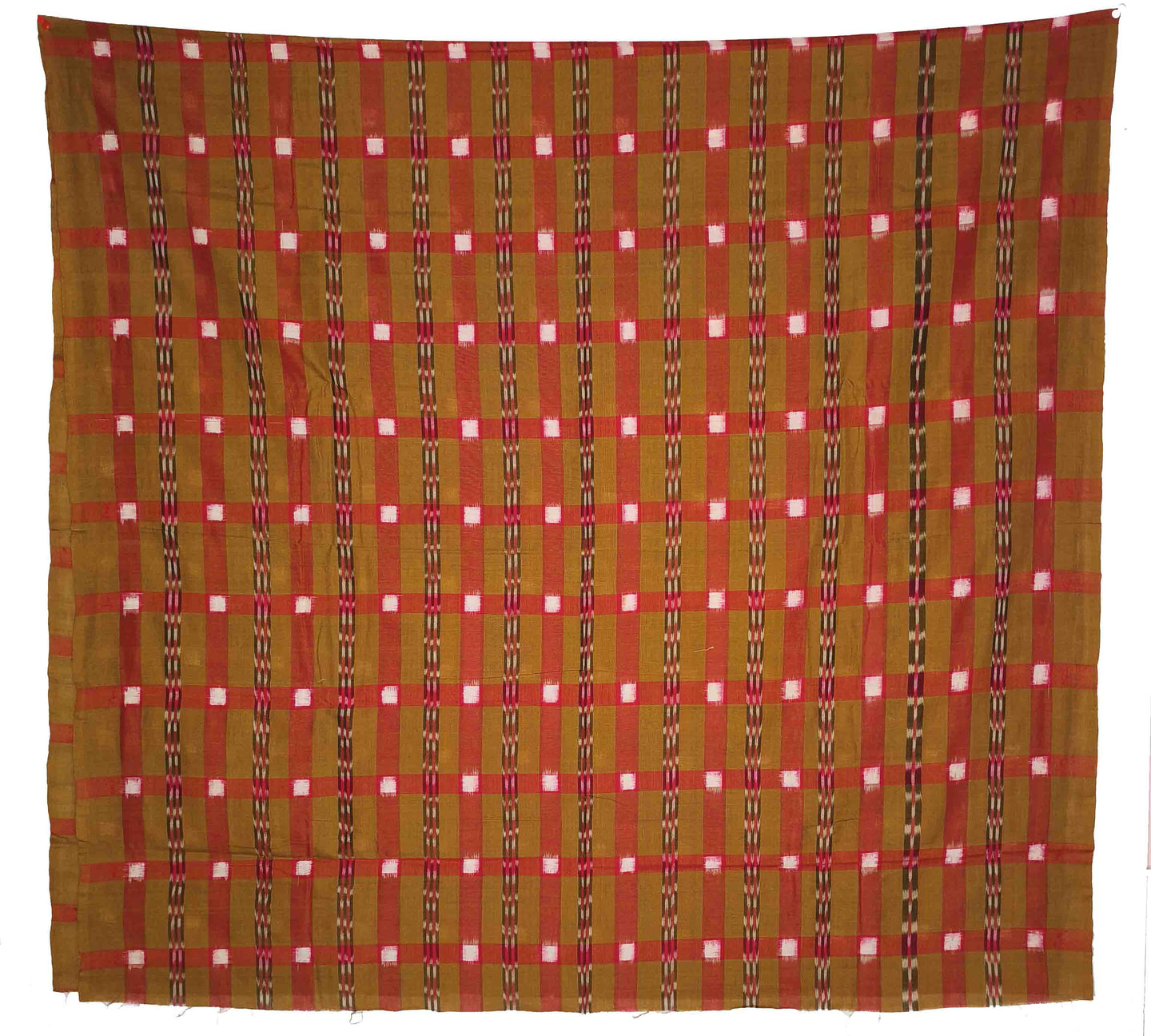 Broze,Red & White Chess Pasapalli Shirt/Top Piece