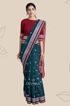 Deep Green Marine Border Bomkai Saree