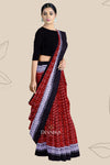 Brown Double Border Bandha Handloom Cotton Saree | Odisha Handloom | Devnika
