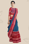 Teal Green Namaskar Bandha Handloom Cotton Saree | Odisha Handloom | Devnika