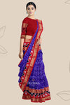 Blue Violet Body Bandha Tissue Silk Saree | Odisha Handloom GI Tagged | Devnika