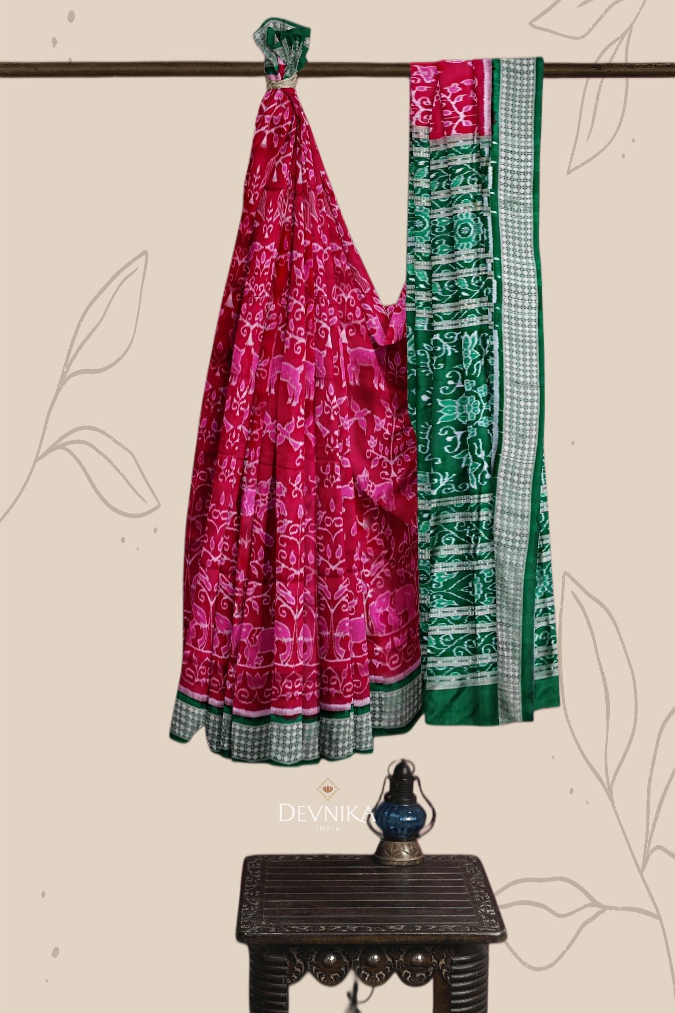 Hot Pink Traditional Body Bandha Saree