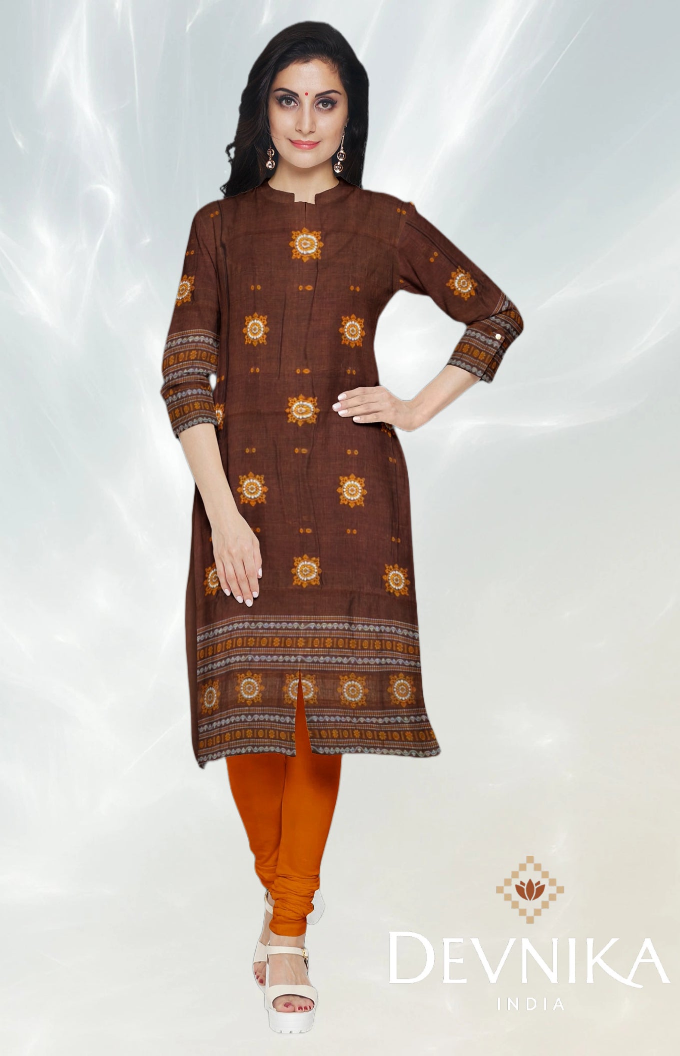 Deep Brown Bomkai Dress Set