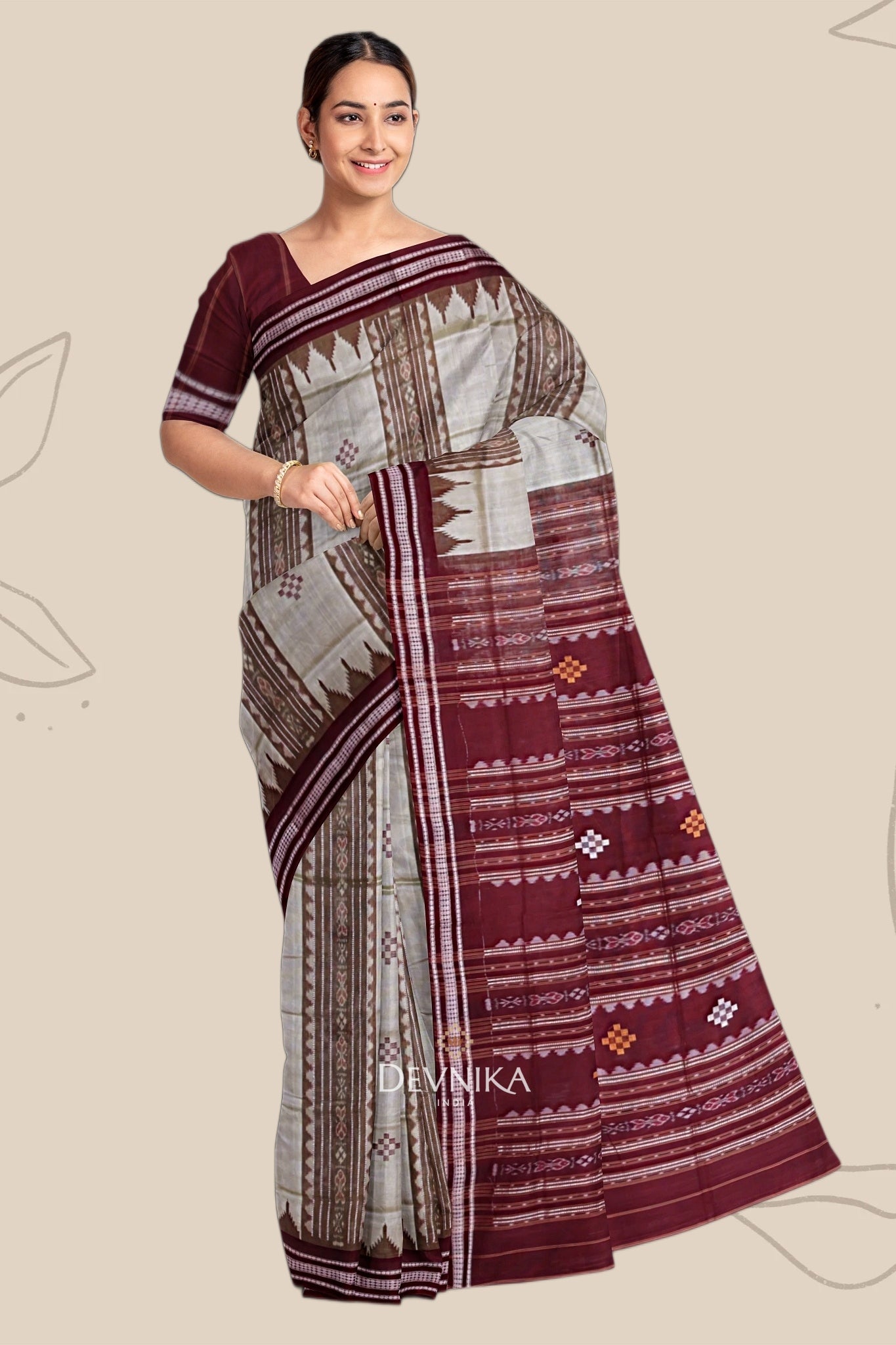 Spring Green Pata Bapta Saree