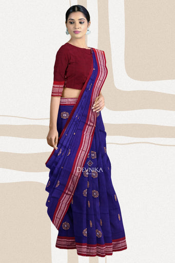 Navy Blue Bomkai Saree