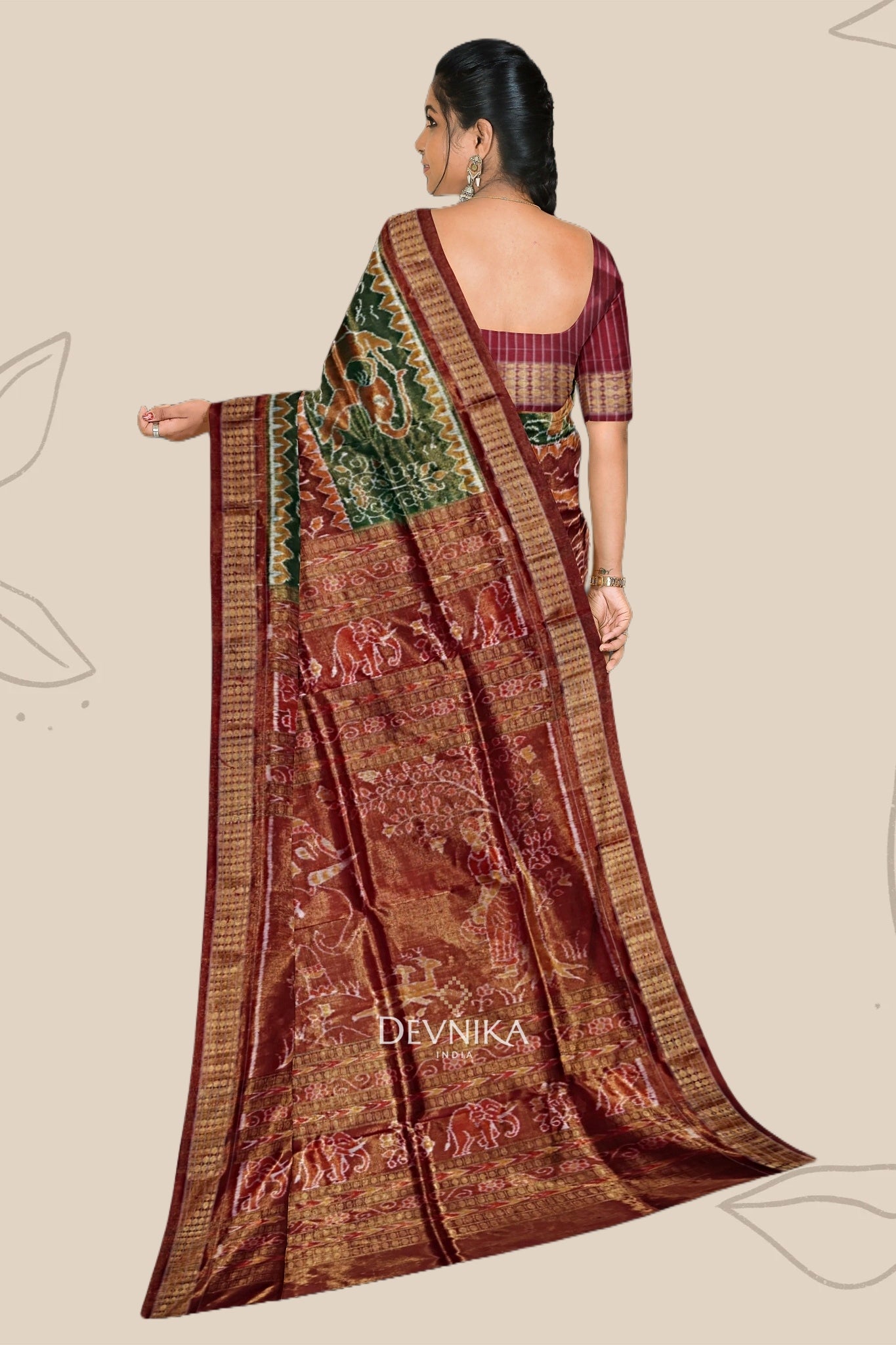 Golden Brown Body Bandha Tissue Saree