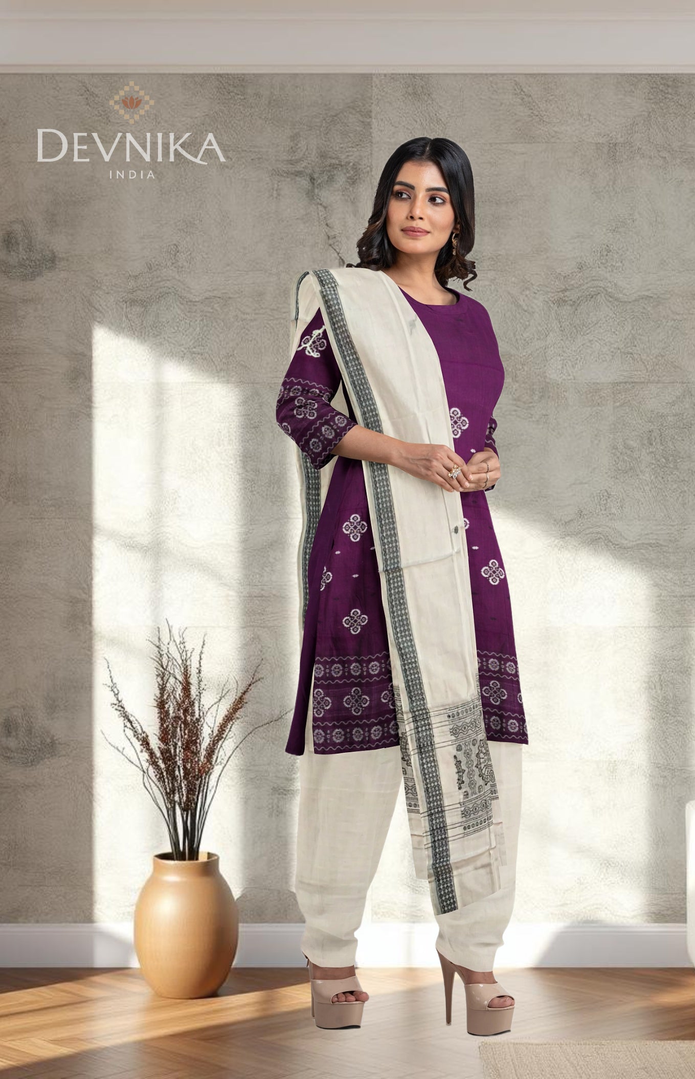 Purple Bomkai Dress Set