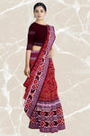 Rust Double Pasapalli Handloom Cotton Saree | Odisha Handloom | Devnika