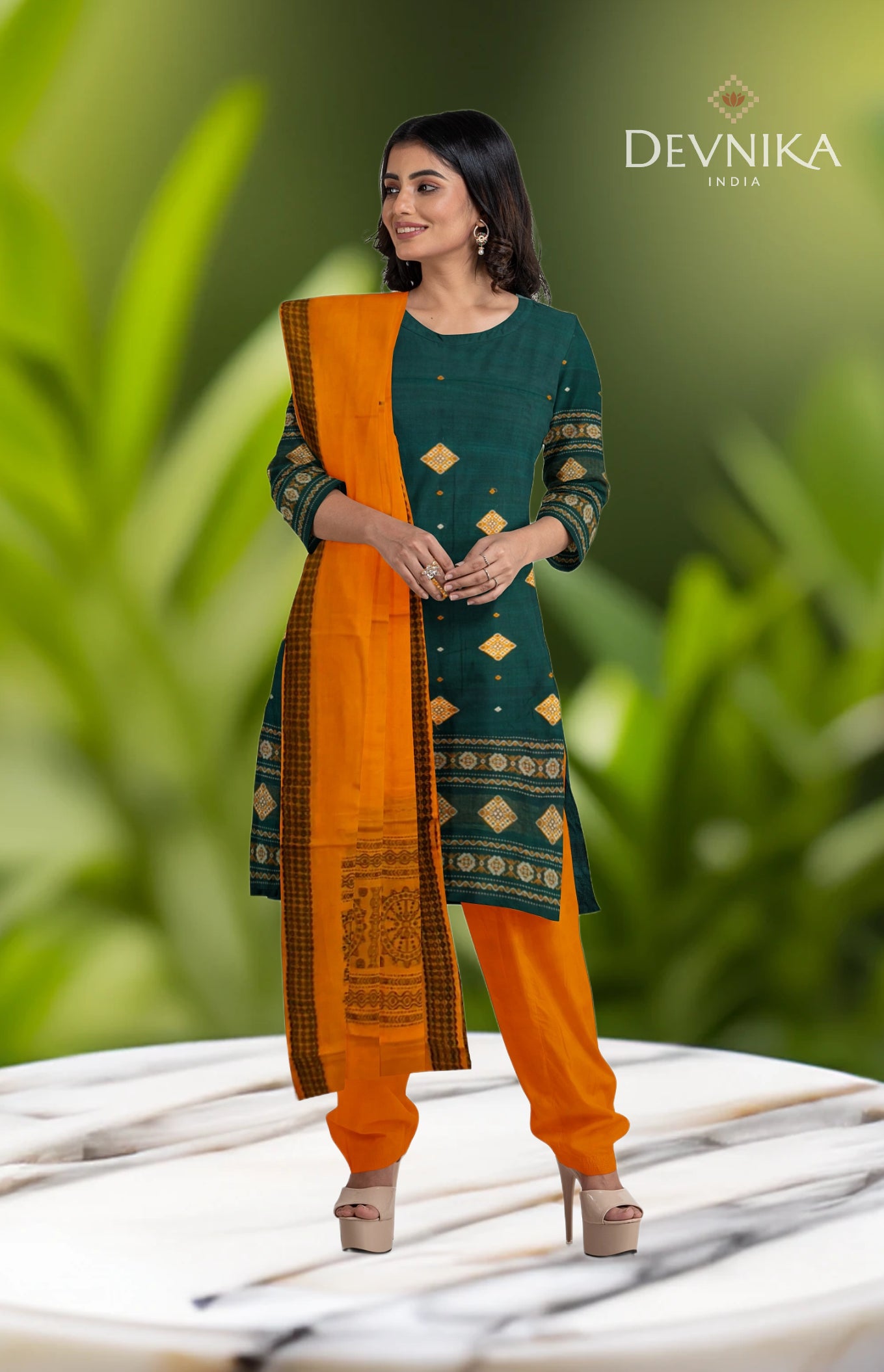 Green Bomkai Dress Set