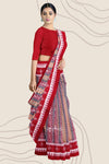 Yellow Red And Black Body Bandha Handloom Cotton Saree | Odisha Handloom | Devnika