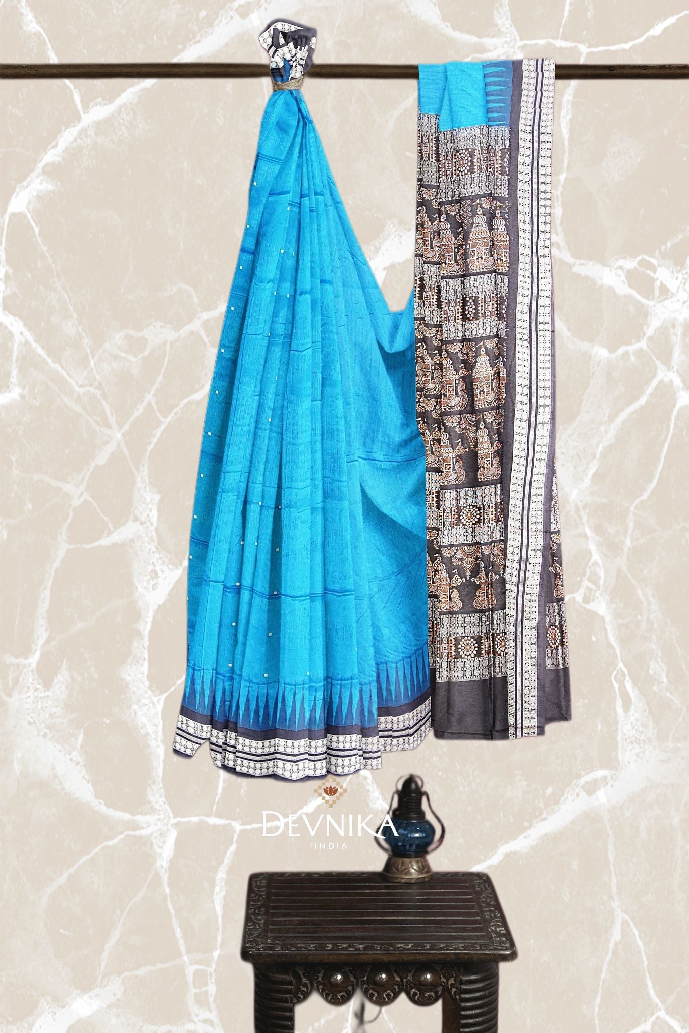 Royal Blue Bomkai Butti Saree
