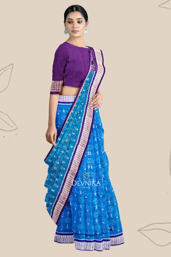 Royal Blue Teracota Bandha Saree