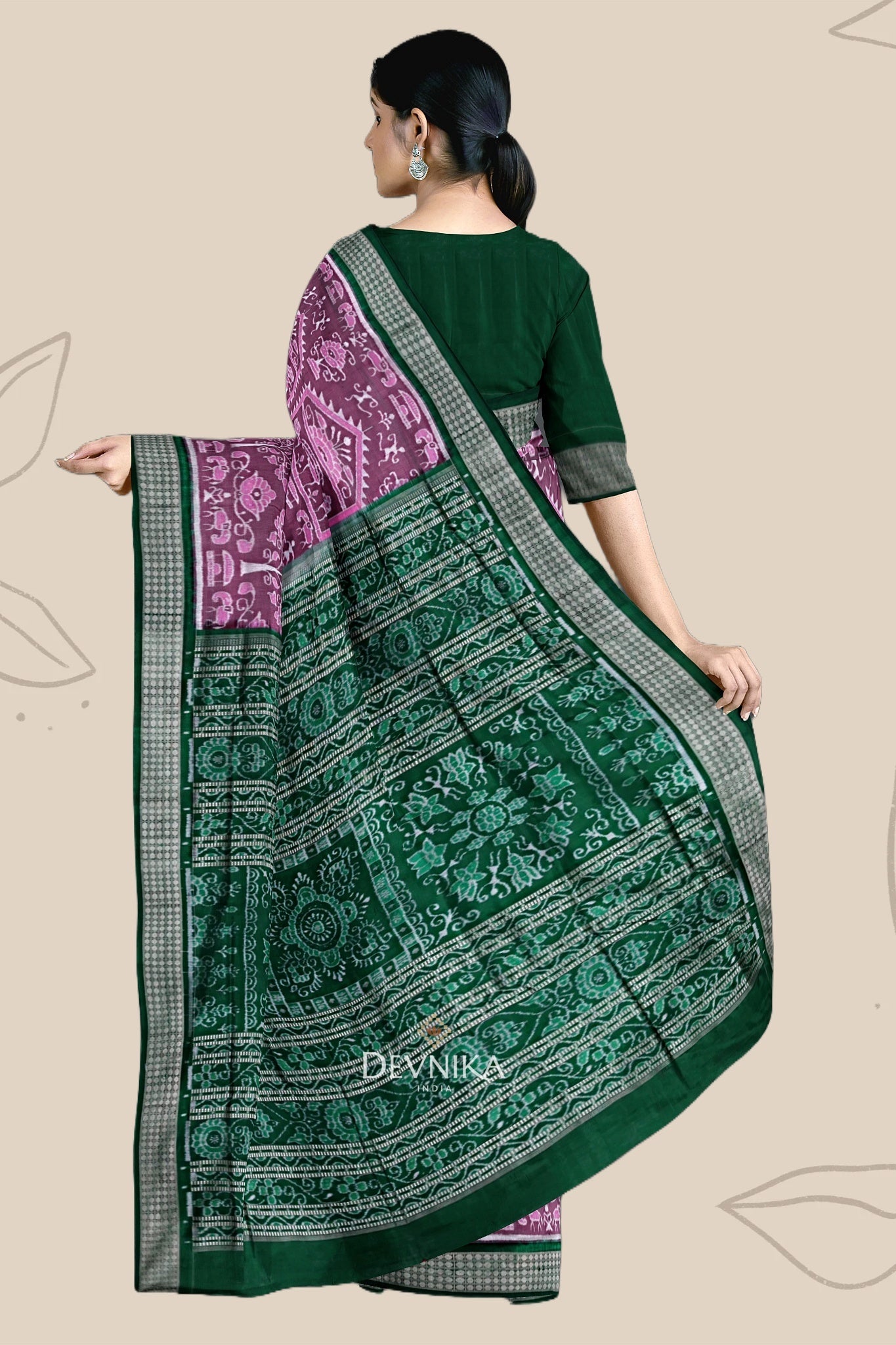 Lavender Blue Teracota Bandha Saree