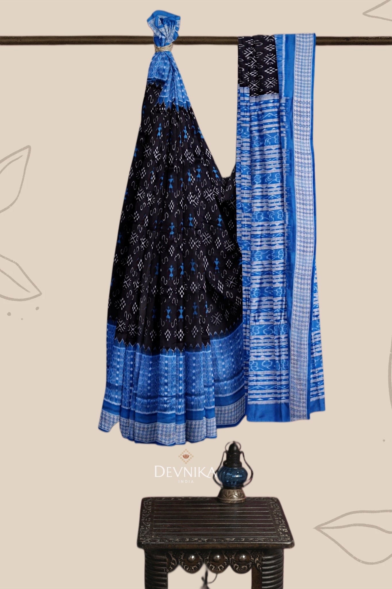 Black Bandha Sambalapuri Silk Saree