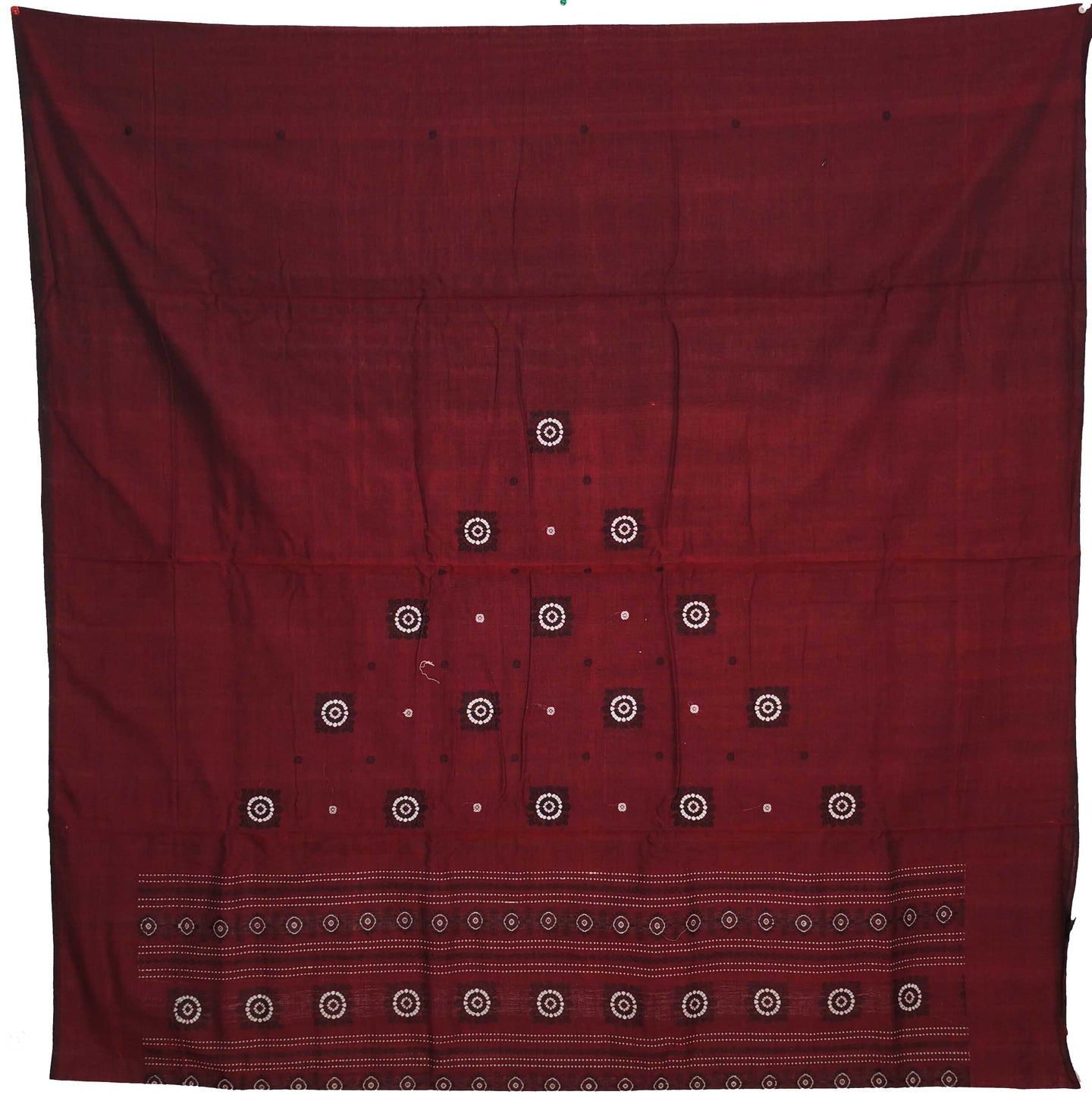 Maroon With White Pant & Chunri Bomkai Dress Set