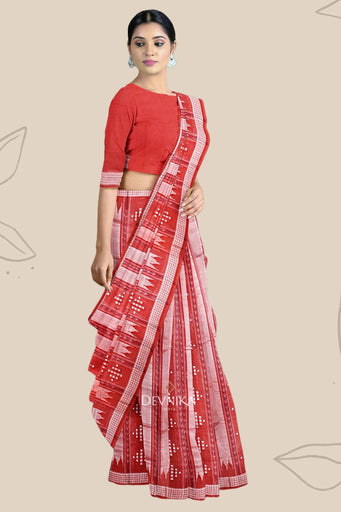 Rust And Tan Pata Bapta Saree