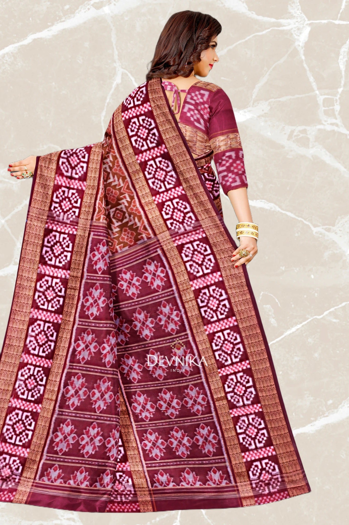 Bronze Bandha Pasapalli Saree I Odisha Handloom GI Tagged | Devnika