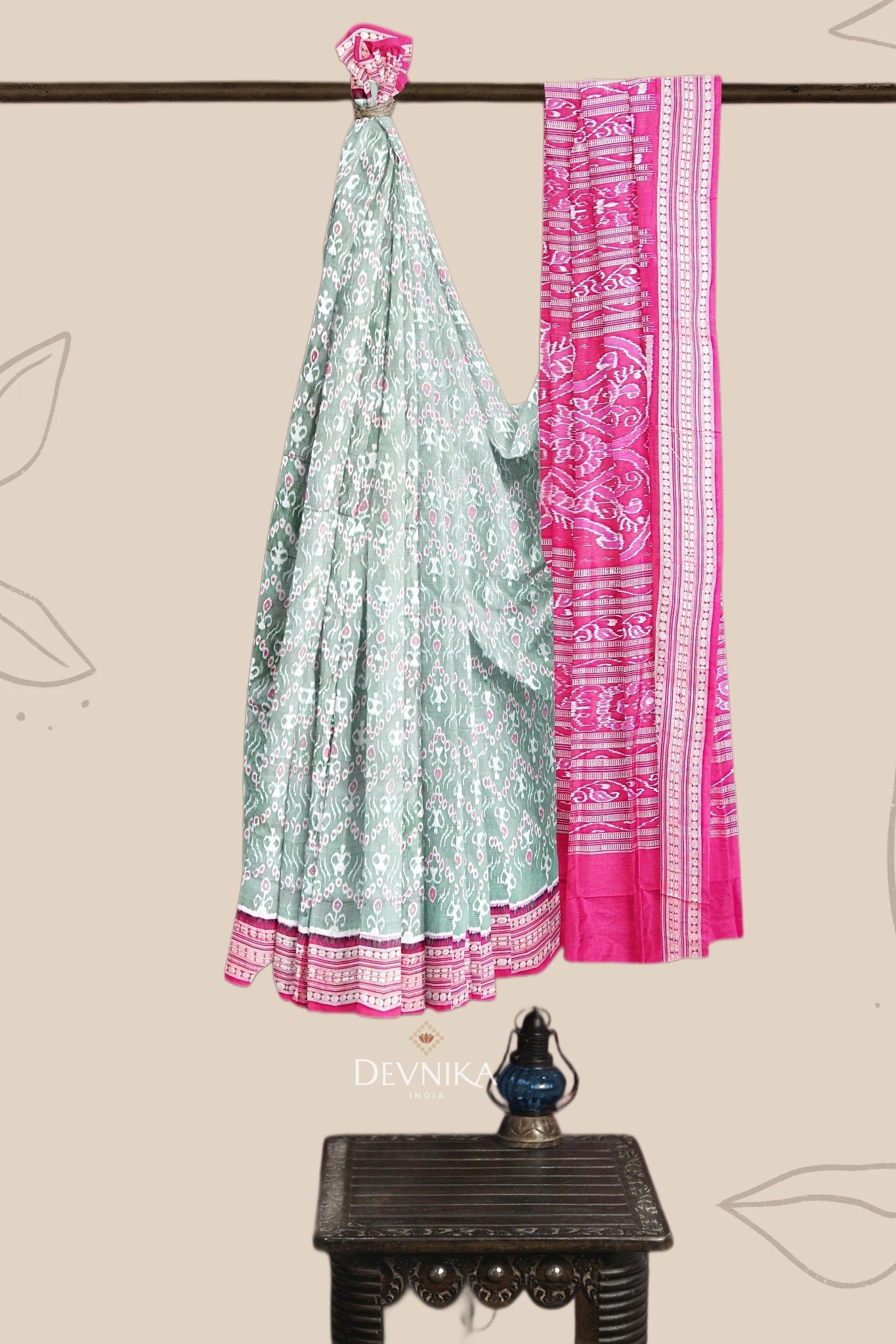 Light Green Teracota Bandha Saree