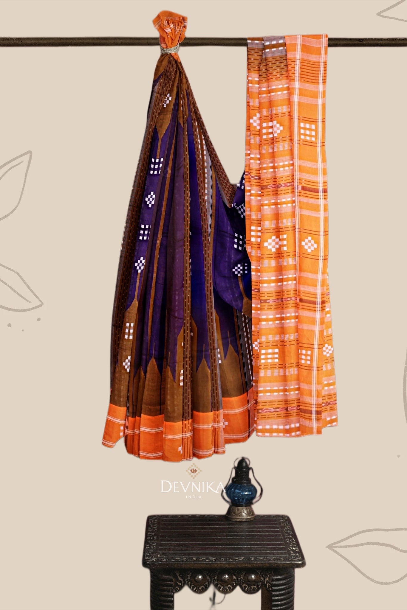 Blue Taj Mahal Border Pata Bapta Saree