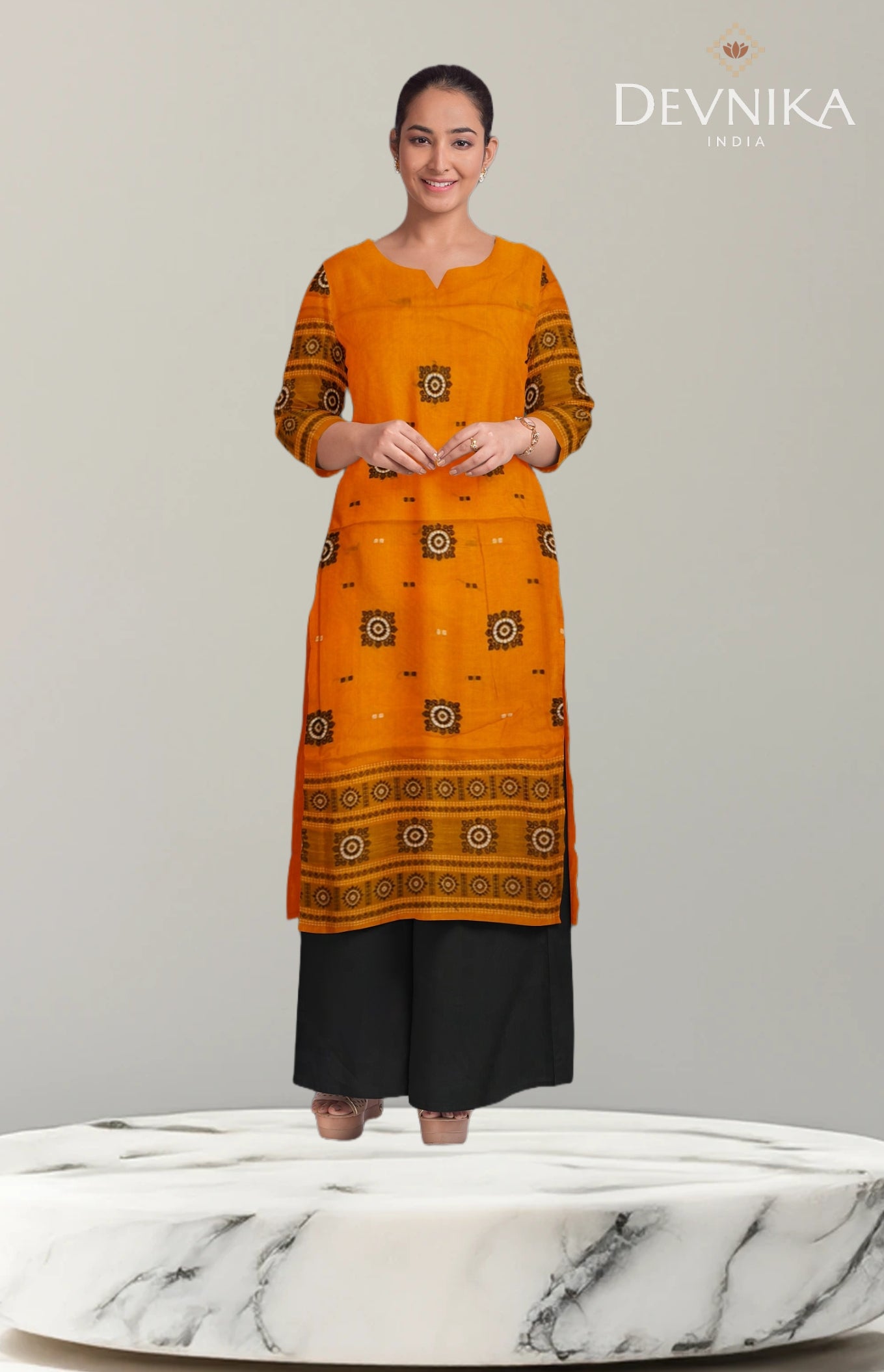 Golden Yellow Bomkai Dress Set