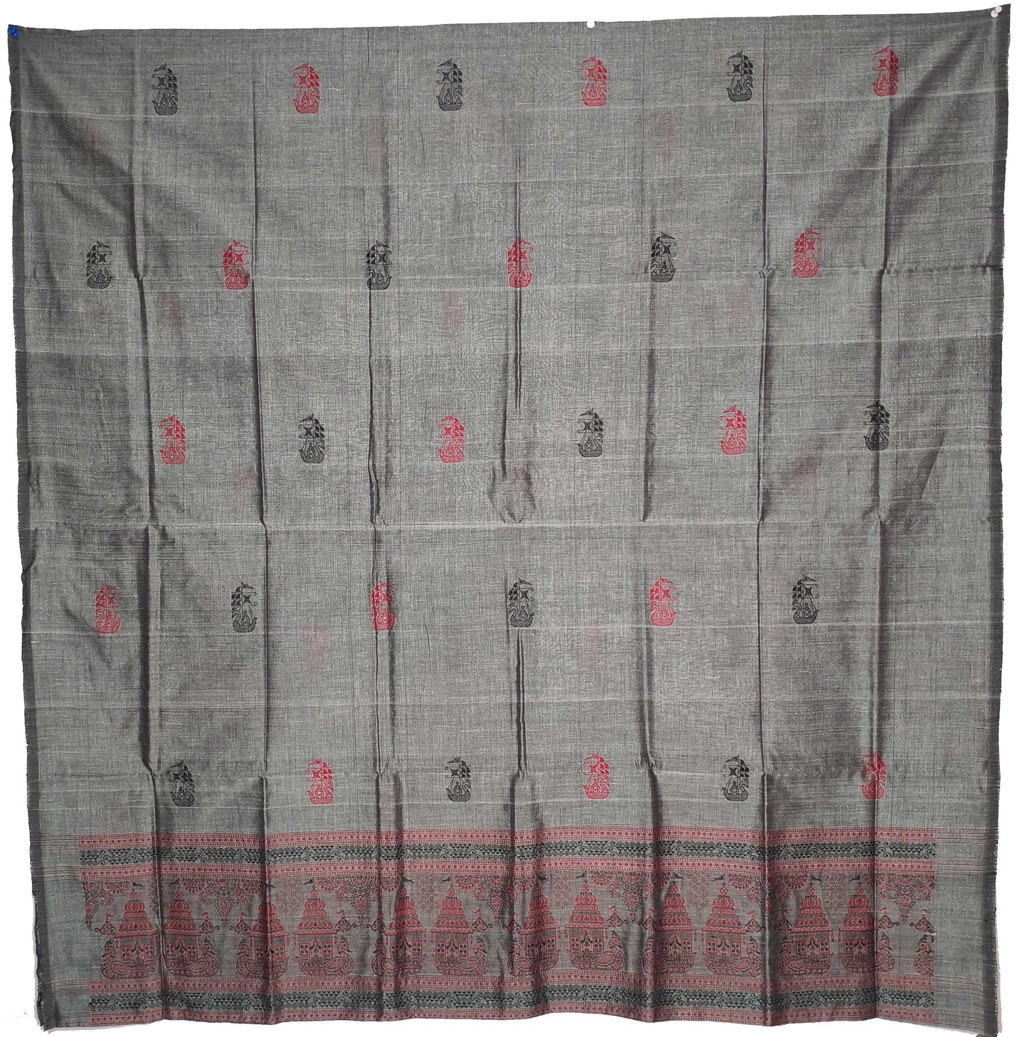 Grey With Black Pant & Chunri Bomkai Dress Set