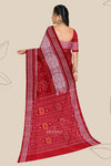 Red And Yellow Body Bandha Handloom Cotton Saree | Odisha Handloom | Devnika