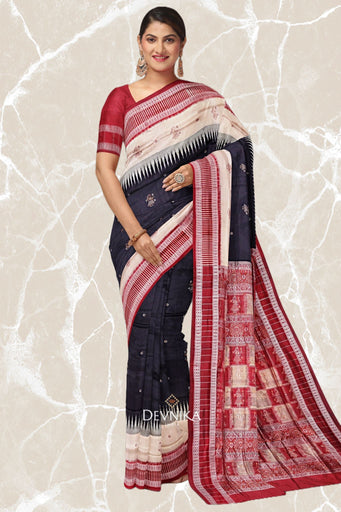 Black Kathi Bomkai Kandhei Saree