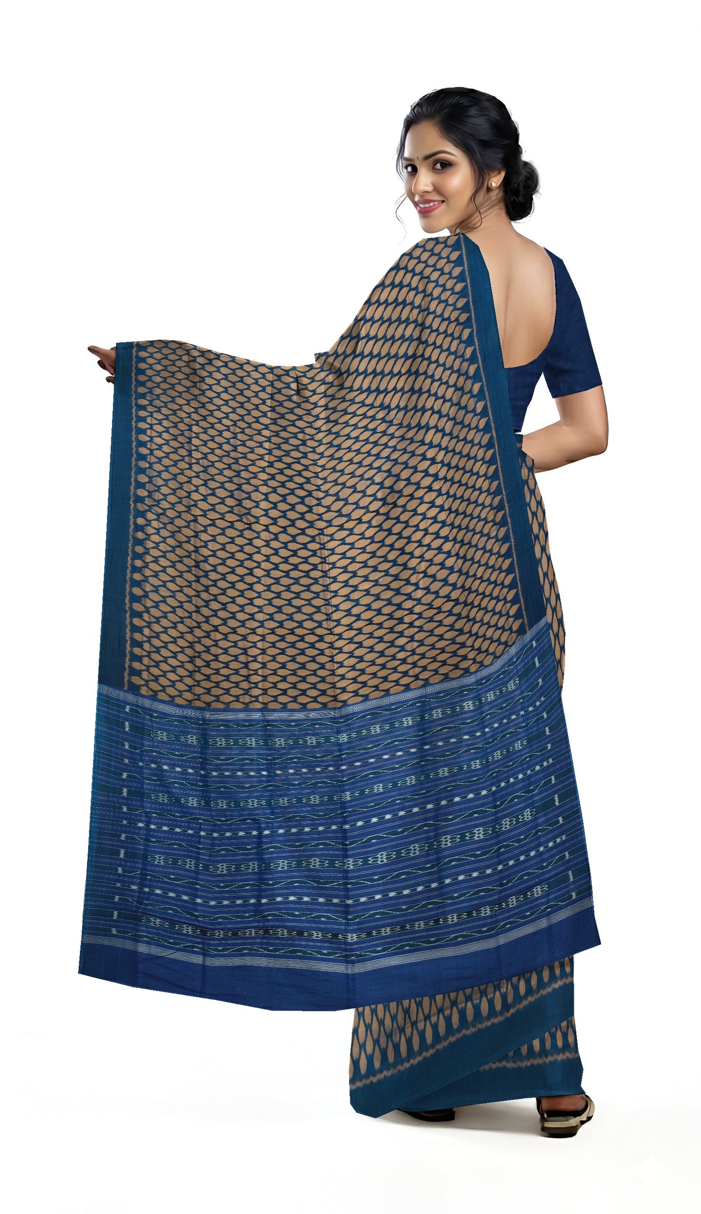 Sumati And Golden Brown Tikili Bandha Saree