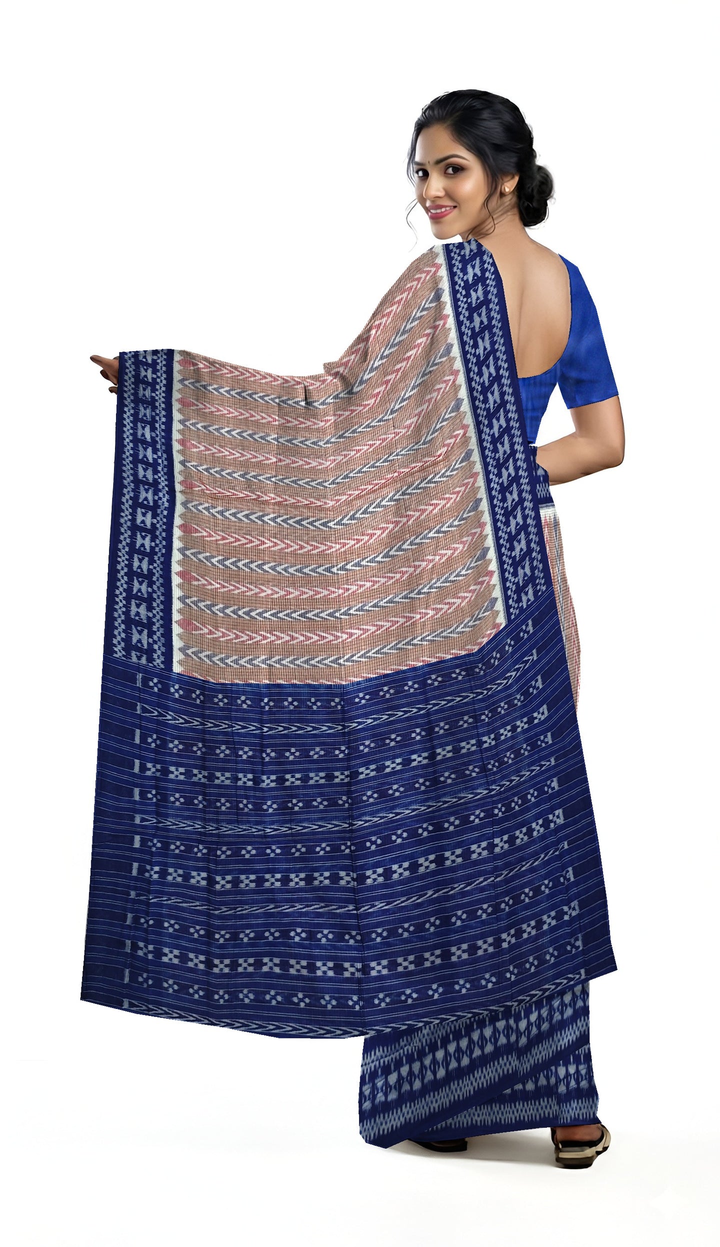 Brown Red Dhanpatri Bandha Saree