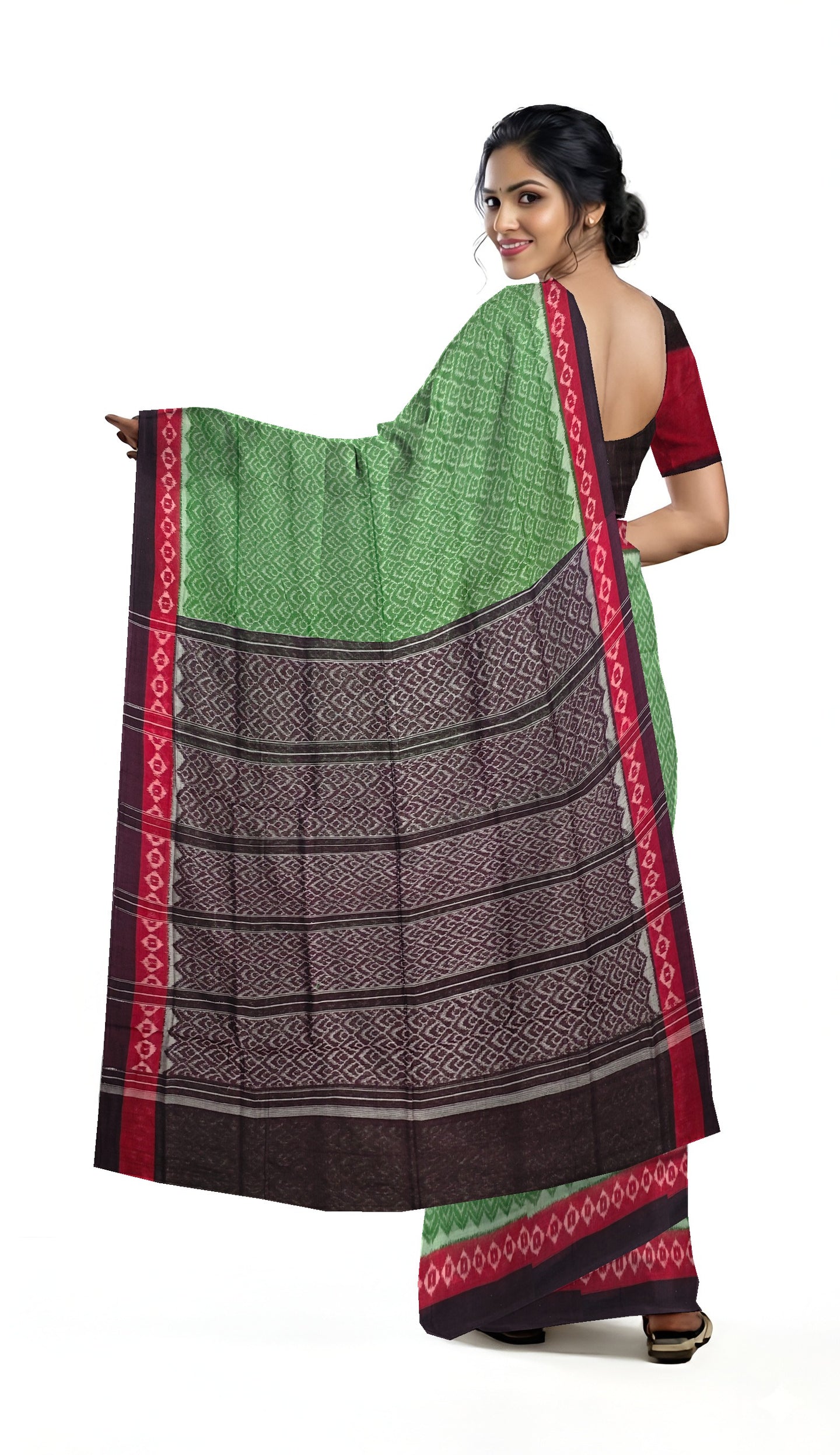 Olive Green Body Bandha Saree