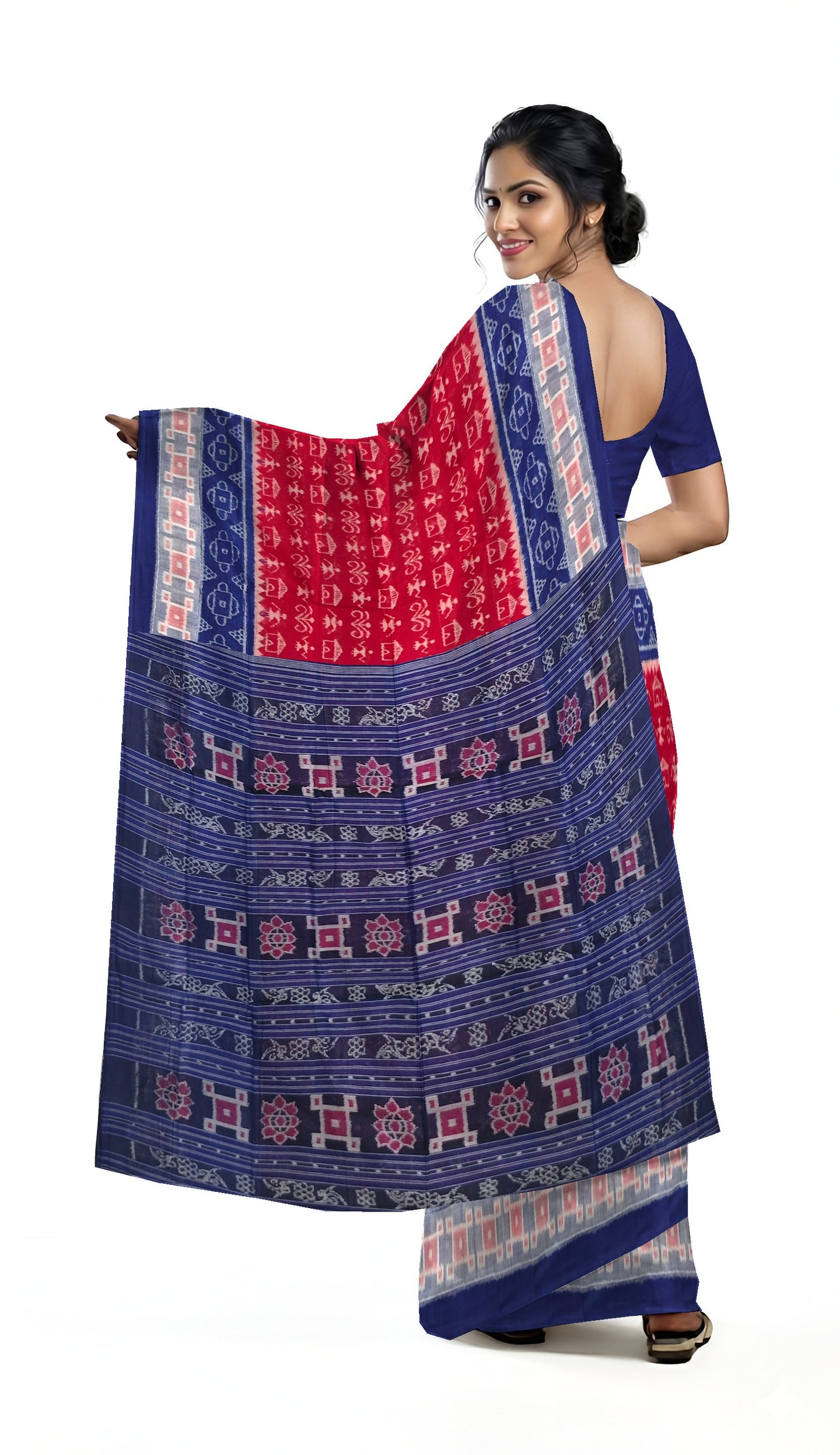Maroon Teracota Bandha Saree