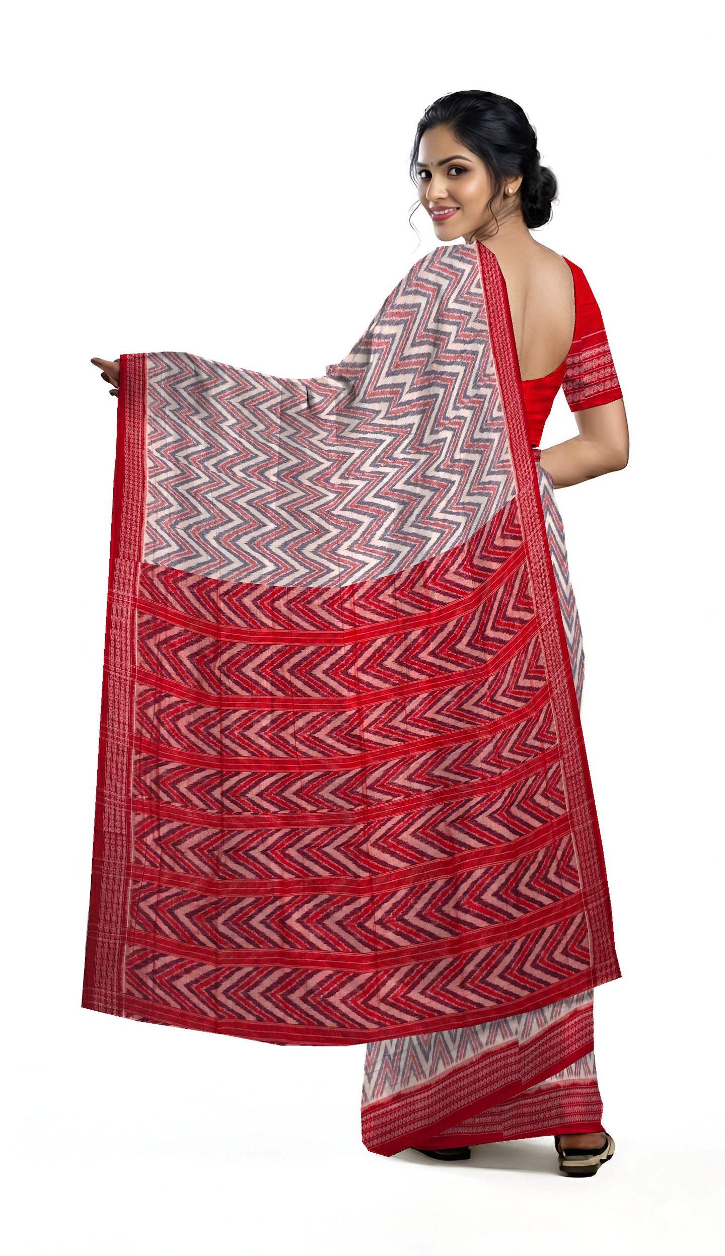 Red White Blue Body Bandha Saree