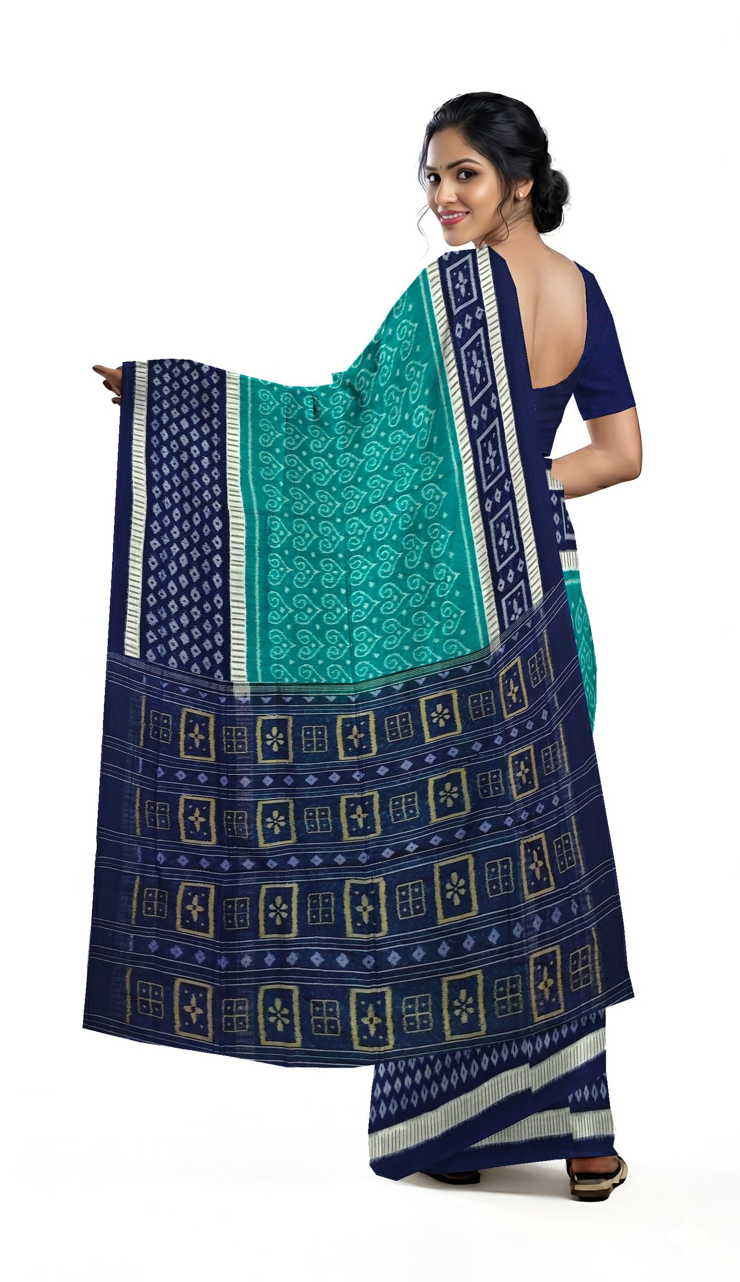 Teal Green Body Bandha Saree