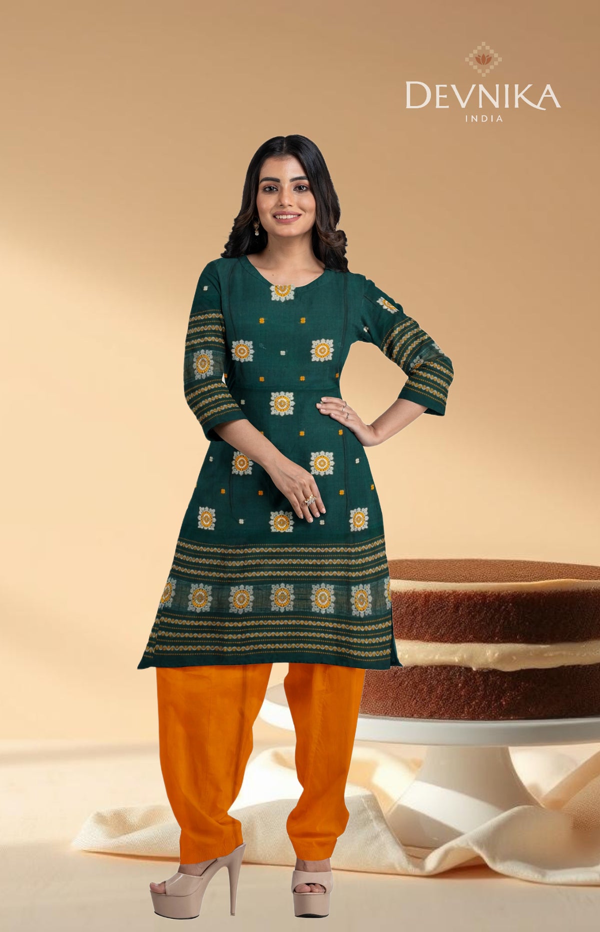 Deep Green Bomkai Dress Set