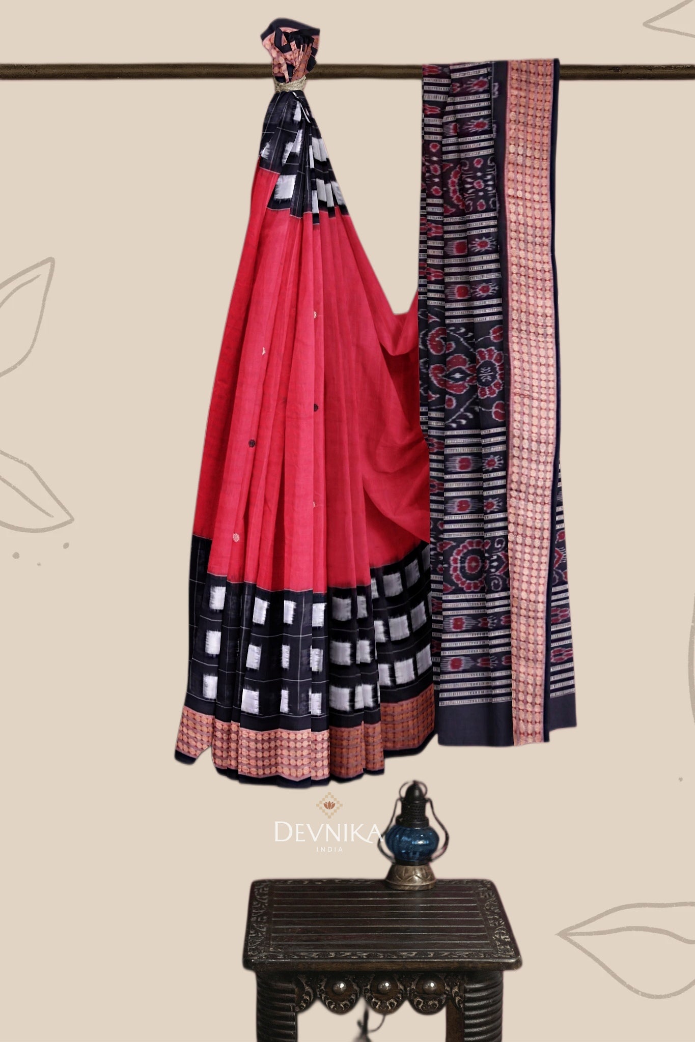 Red Border Pasapalli Saree