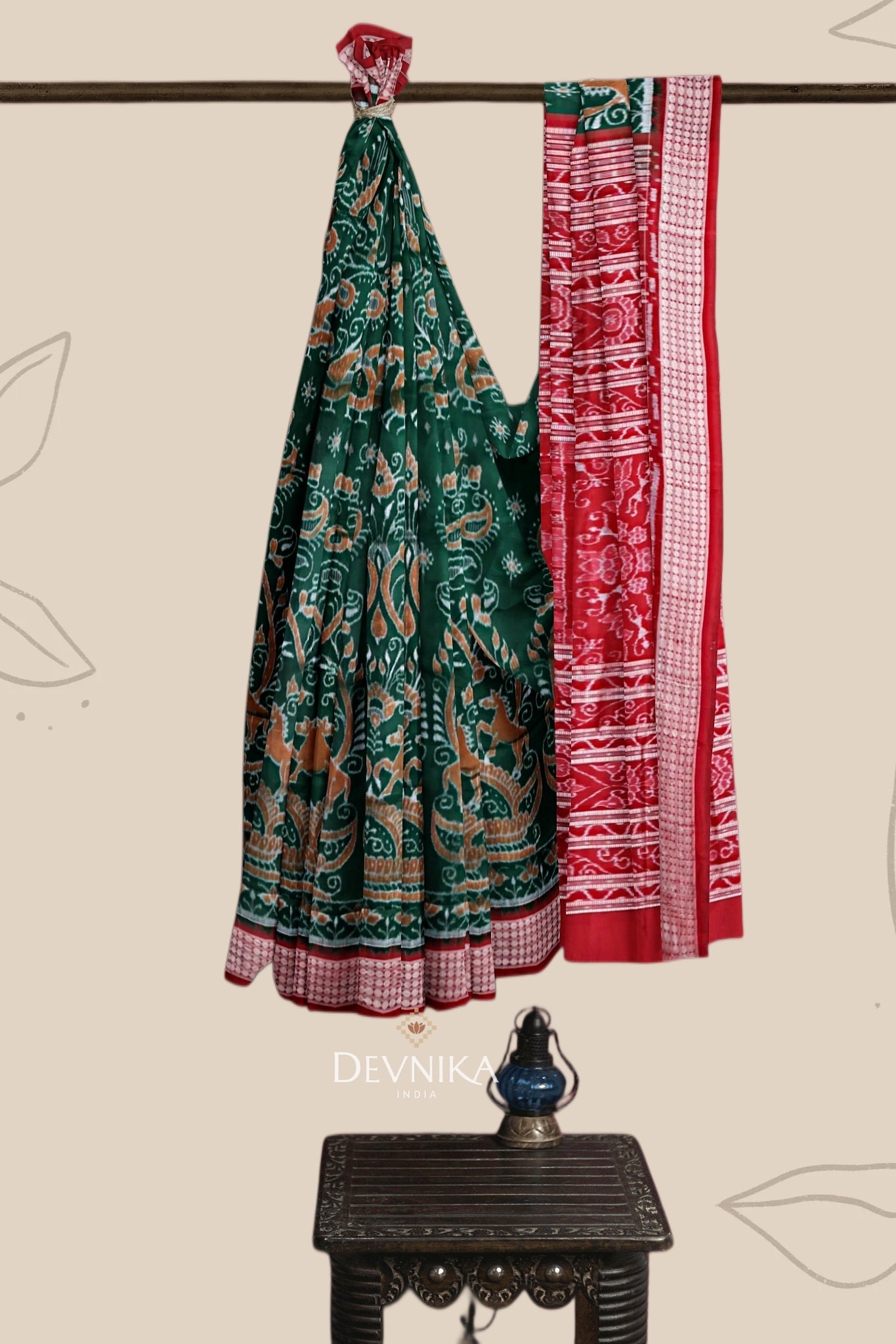 Forest Green Traditional Body Bandha Saree