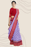 Purple And Lavender Big Border Bandha Handloom Cotton Saree | Odisha Handloom | Devnika