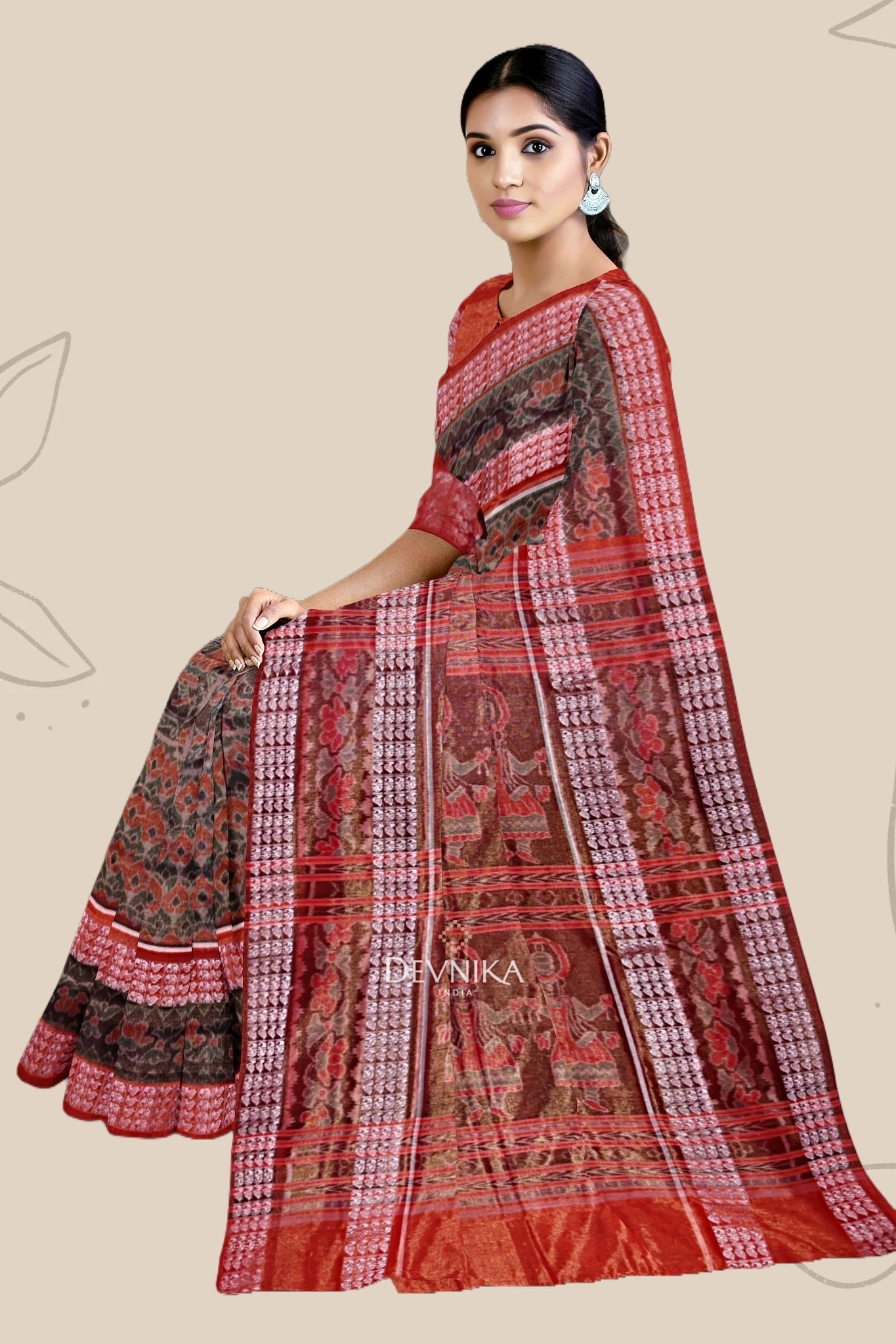 Golden Green Body Bandha Tissue Saree