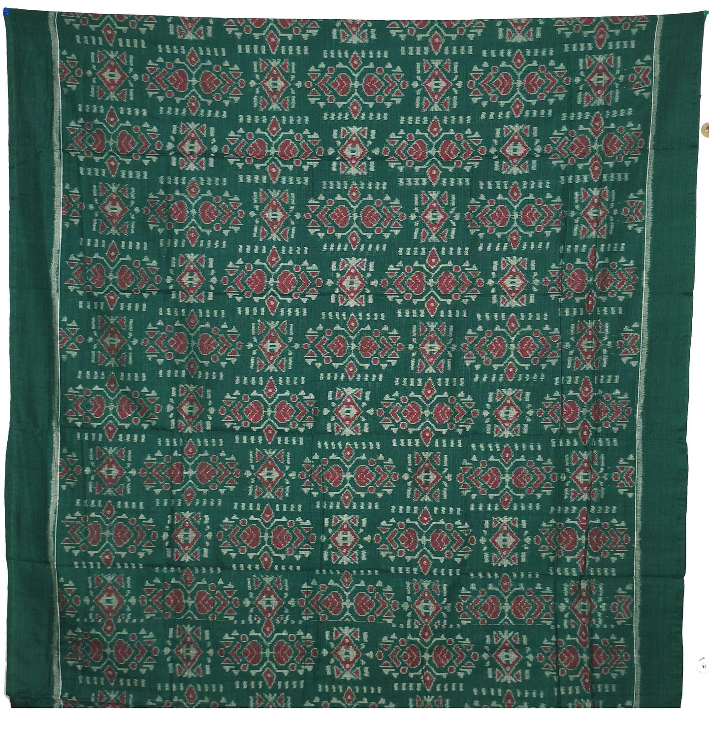 Green Top With Red Pant & Chunri Body Bandha Dress Set