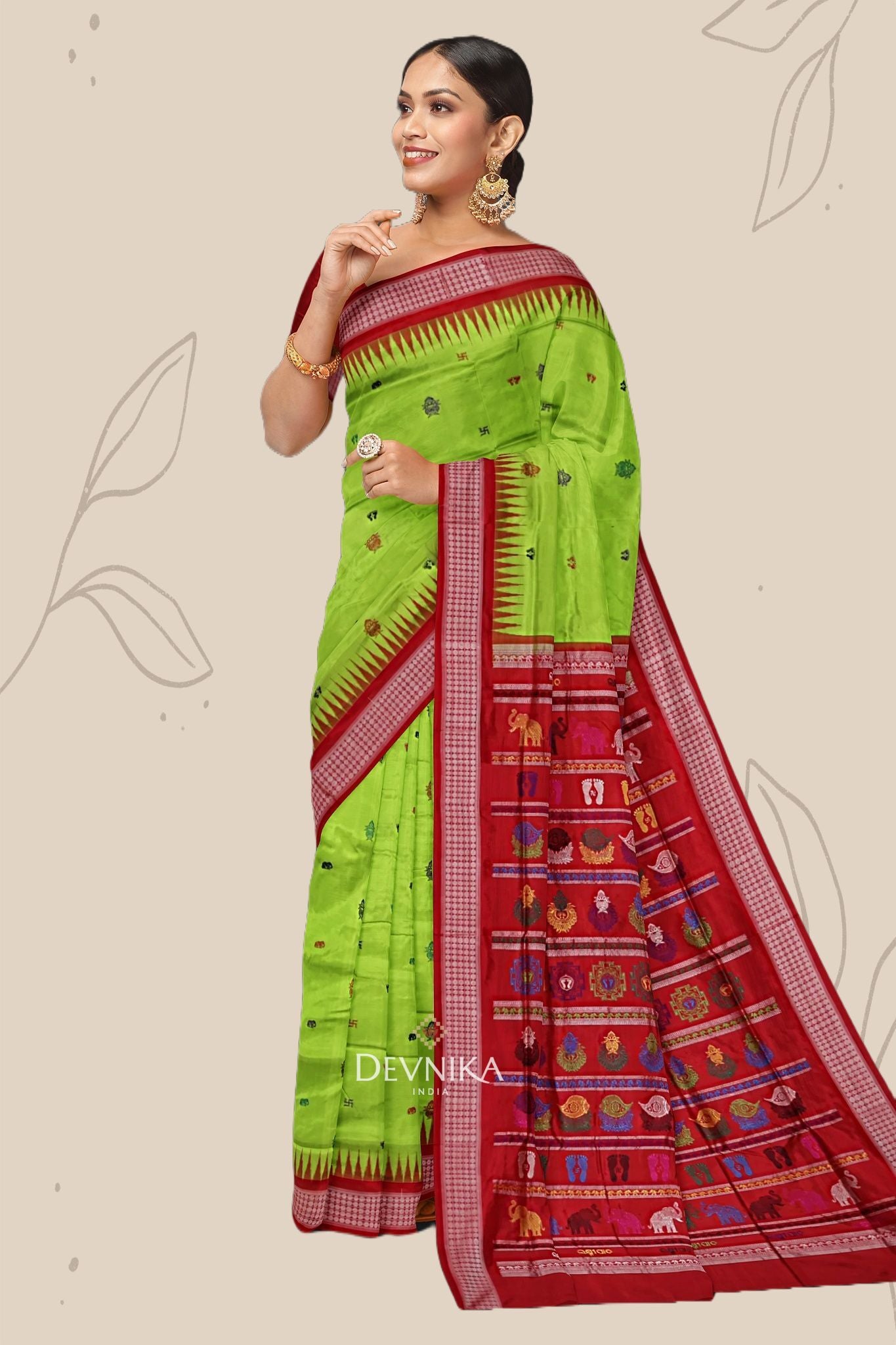 Fresh Green Maha Laxmi Saree