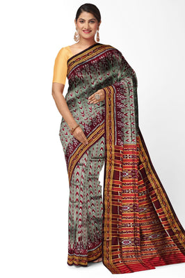 Grey Dhanpatri Khandua Pata Saree