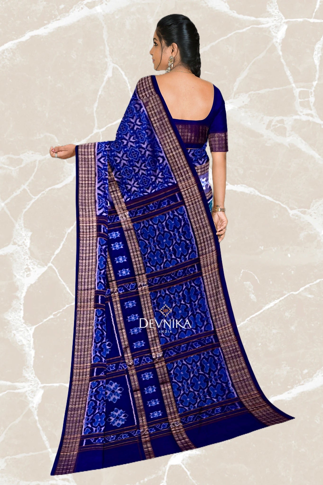 Light Green Double Border Bandha Handloom Cotton Saree | Odisha Handloom | Devnika