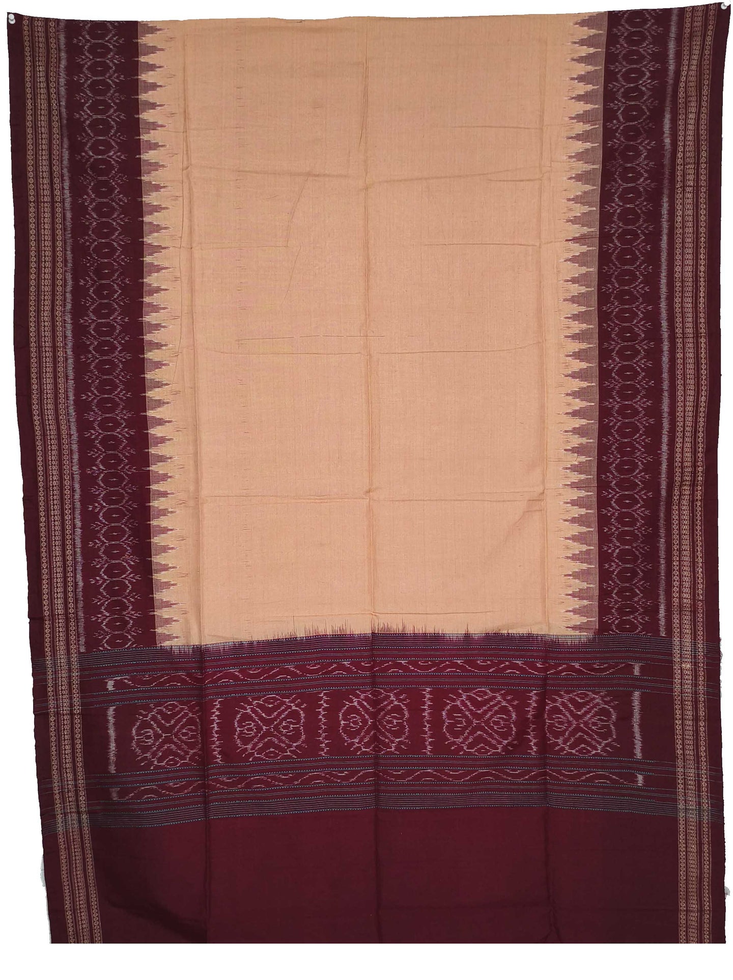 Deep maroon Top With Peach Pant & Chunri Body Bandha Dress Set