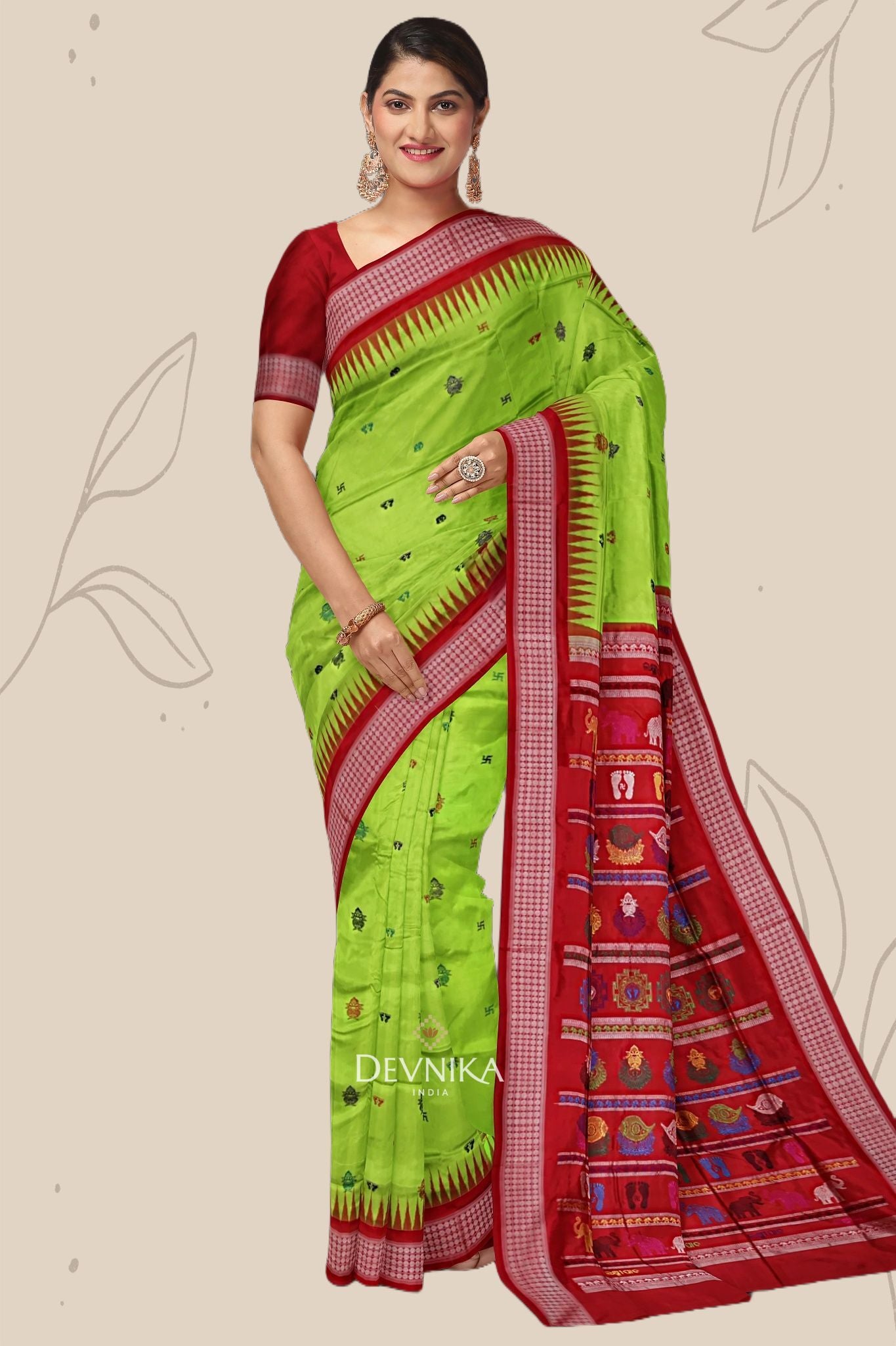 Fresh Green Maha Laxmi Saree