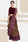 Olive And White Body Bandha Handloom Cotton Saree | Odisha Handloom | Devnika