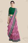 Sweet Pink Forest Green Pasapalli Silk Saree | Odisha Handloom GI Tagged | Devnika