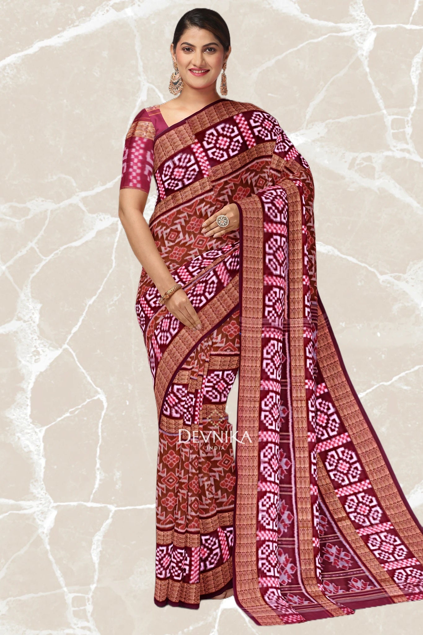 Bronze Bandha Pasapalli Saree I Odisha Handloom GI Tagged | Devnika